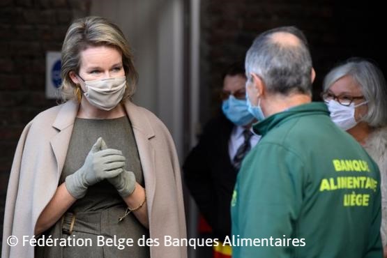 Queen Mathilde of Belgium visited the Food Bank in Liège