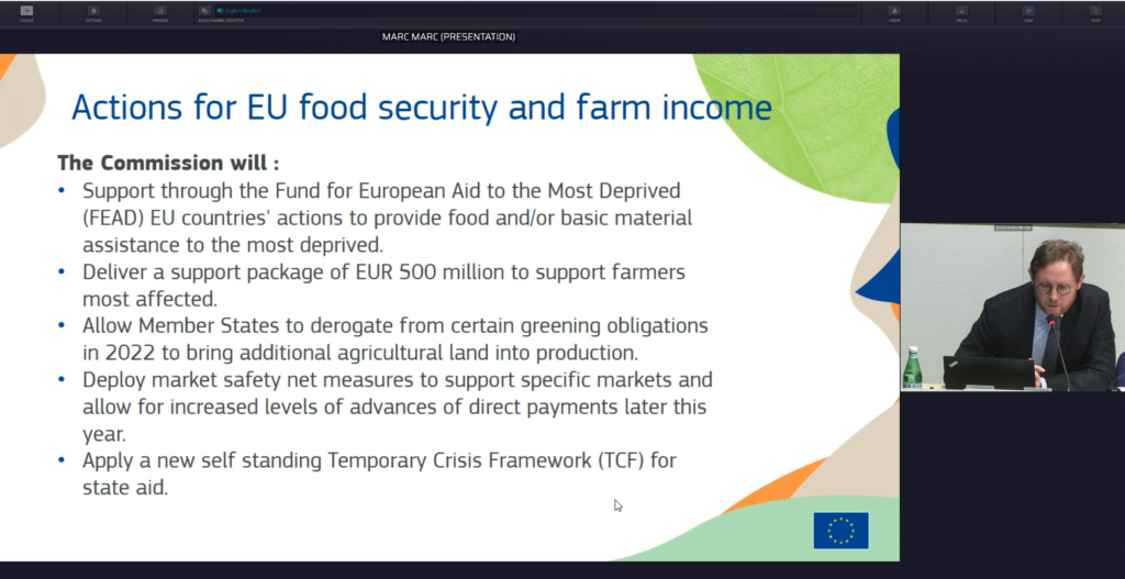 Commission is committed to safeguarding food security and reinforcing the resilience of food system as a consequence of the Russian invasion in Ukraine